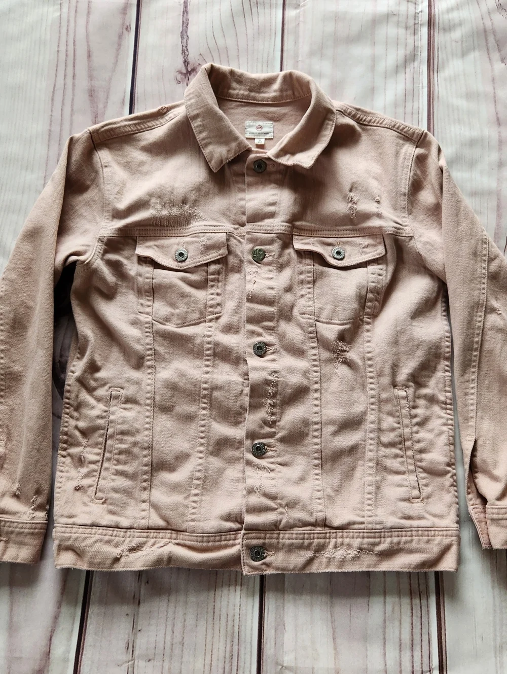 AG Adriano Goldschmied "Nancy" Denim Trucker Jacket Dusty Pink | Women's Size M - Picture 2 of 10